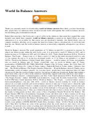 world in balance answers pdfwords master Reader