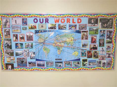 world map bulletin board