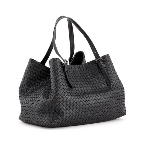 woven leather tote bag