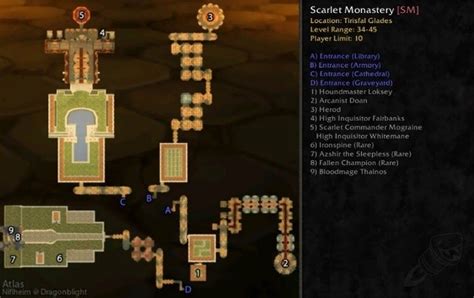 wow classic scarlet monastery map