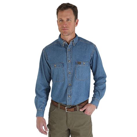 wrangler button down work shirts