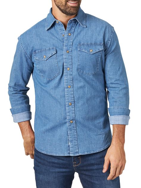 wrangler denim shirts for men