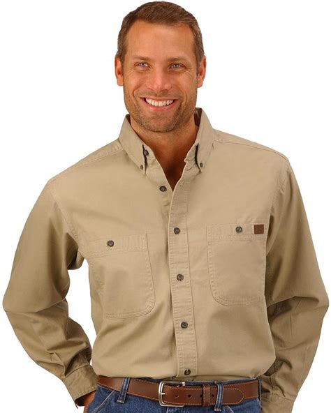 wrangler mens work shirts