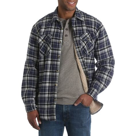 wrangler sherpa lined flannel shirt