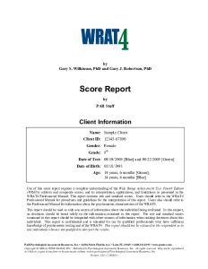 wrat4 wide range achievement test 4 Reader