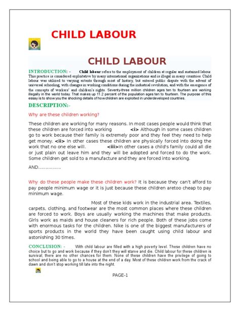 write essay child labour PDF