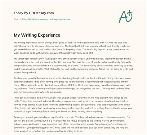 writing experience essay sample Epub