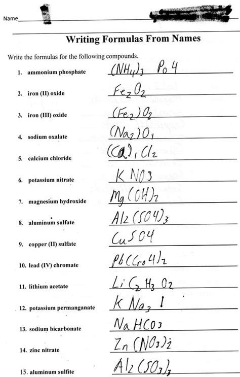 writing formulas from names answers instructional fair Epub