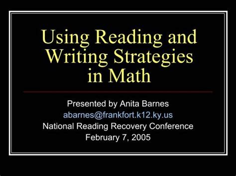 writing strategies for mathematics reading and writing strategies PDF