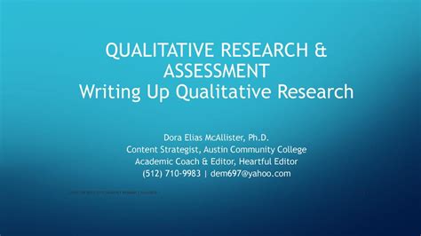 writing up qualitative research qualitative research methods Reader