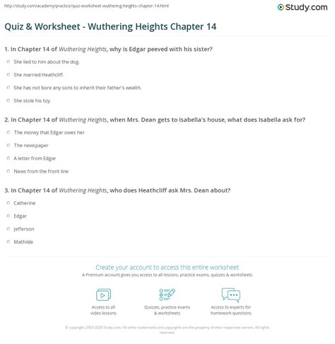 wuthering heights test questions and answers Doc