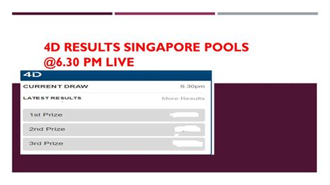 www.singaporepools.com.sg 4D Results Live!