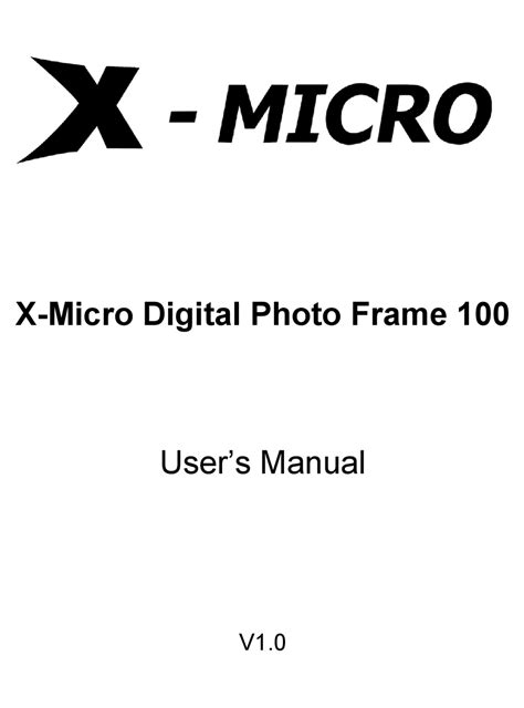 x micro xpfa 128 digital photo frames owners manual Doc