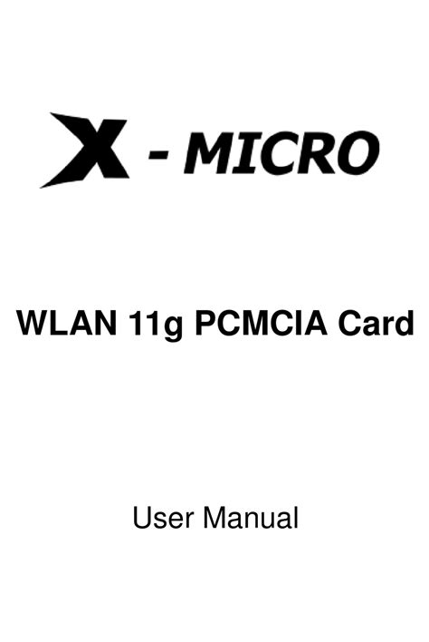 x micro xwl 11gcar owners manual Doc