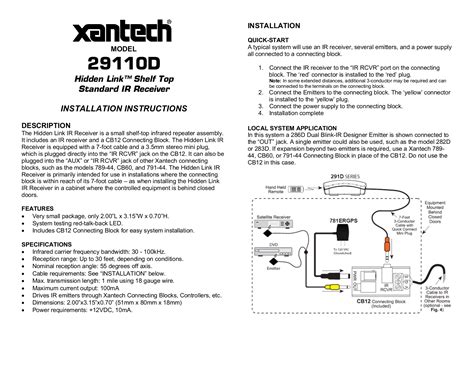 xantech cb60 owners manual Epub