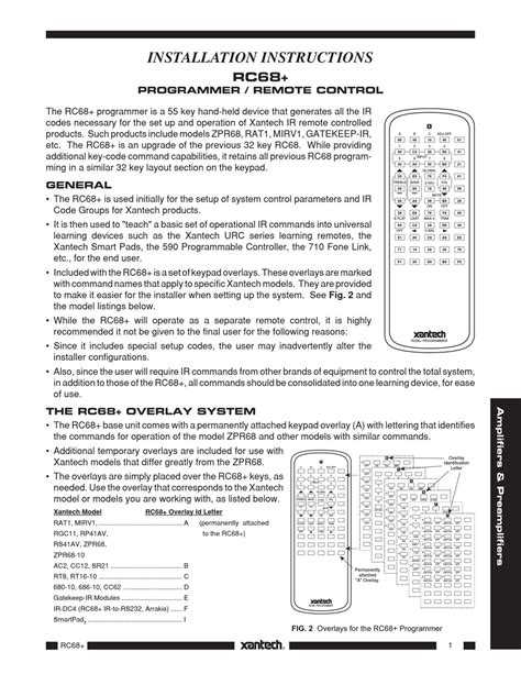 xantech rc68 plus owners manual Kindle Editon