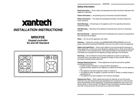 xantech rf2ir owners manual PDF