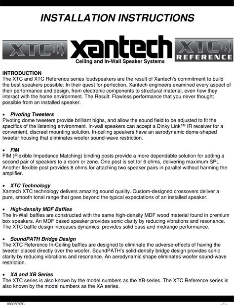 xantech speaker owners manual Doc