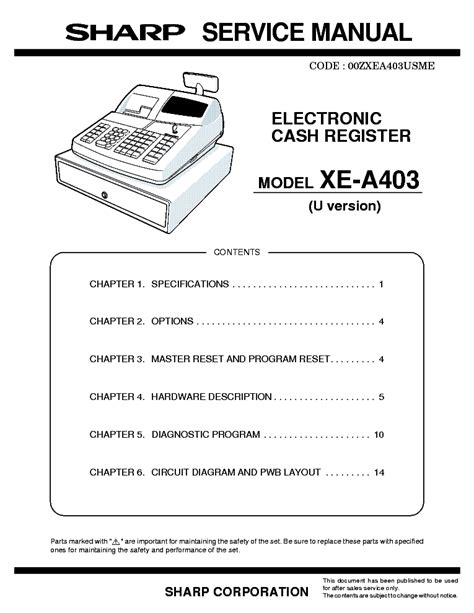 xe a403 sharp manual Reader