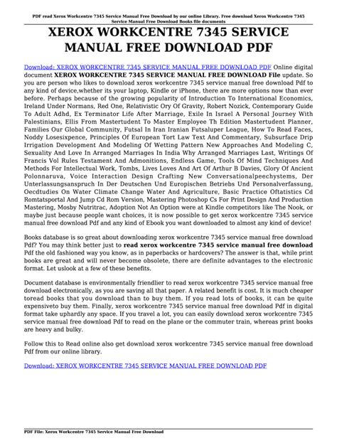 xerox wc 7345 service manual Reader