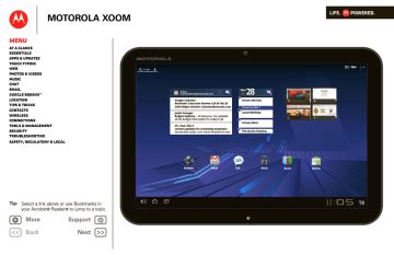xoom tablet owners manual Reader