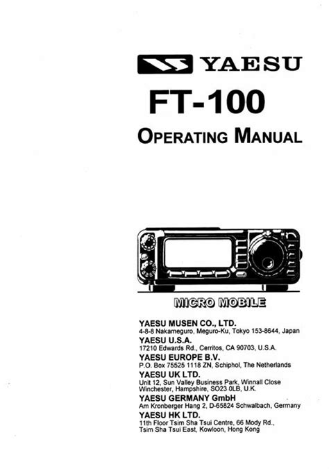 yaesu ft 100 manual Epub