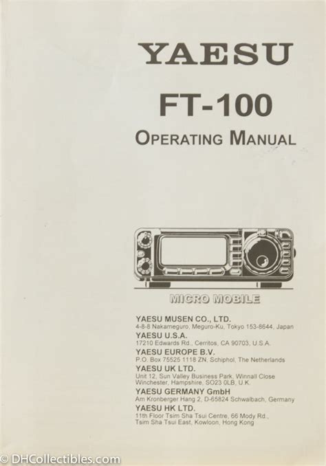 yaesu ft 100 user manual PDF