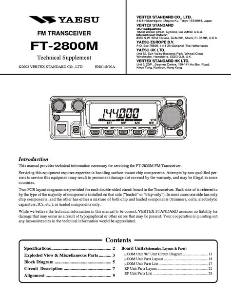 yaesu ft 2800 service manual Kindle Editon