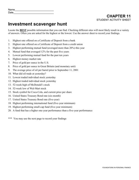 yahoo answers investment scavenger hunt dave ramsey Reader