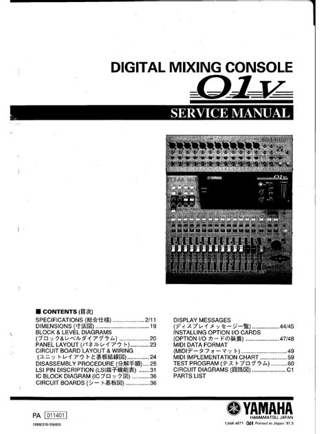 yamaha 01v manual pdf PDF