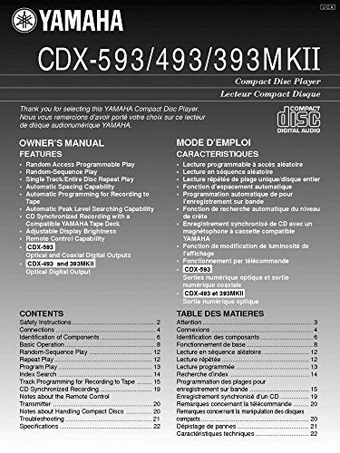 yamaha cdx 593mkii cd players owners manual Kindle Editon