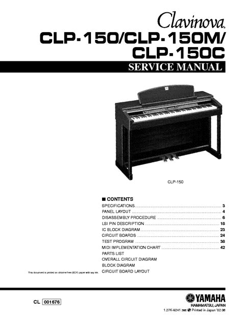 yamaha clp 150 music keyboards owners manual PDF