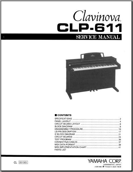 yamaha clp 611 music keyboards owners manual Epub