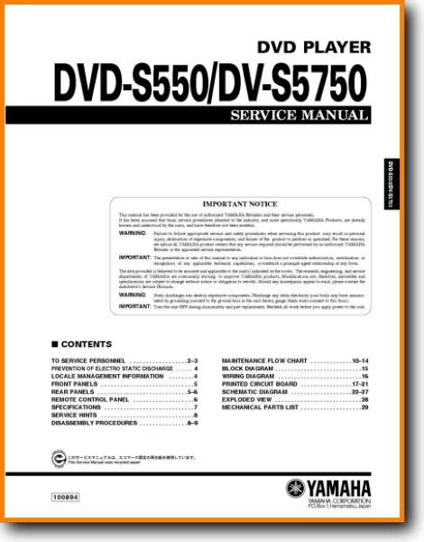 yamaha dvd 5750 dvd players owners manual PDF