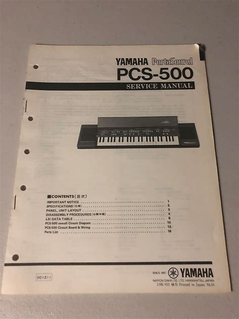 yamaha pcs 500 music keyboards owners manual Epub