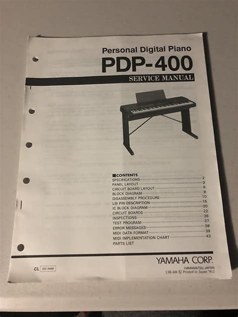 yamaha pdp 400 music keyboards owners manual PDF