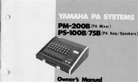 yamaha pm 200b owners manual Kindle Editon