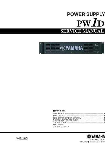 yamaha pw1d owners manual PDF