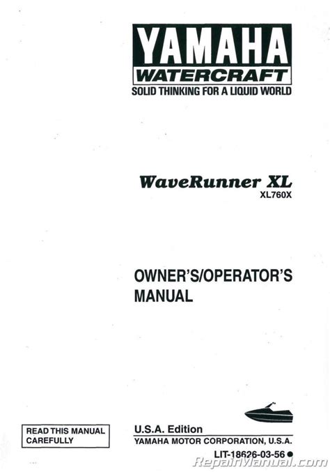 yamaha waverunner xl760 owners manual Reader