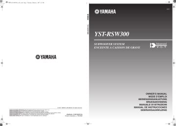 yamaha yst rsw300 subwoofers owners manual Doc