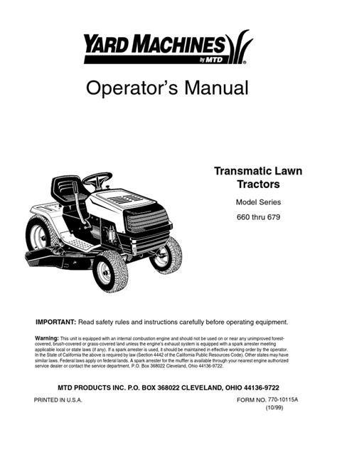 yard machine owner manuals Kindle Editon