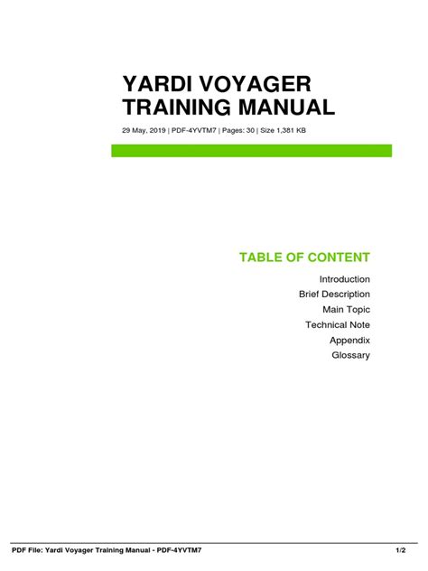 yardi voyager training manual Reader