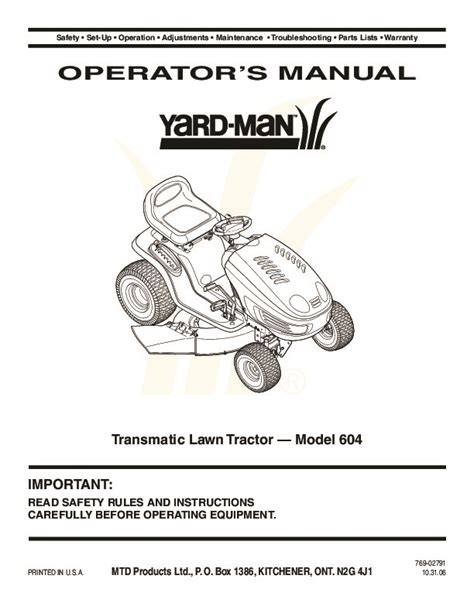 yardman lawn mower repair manual Doc