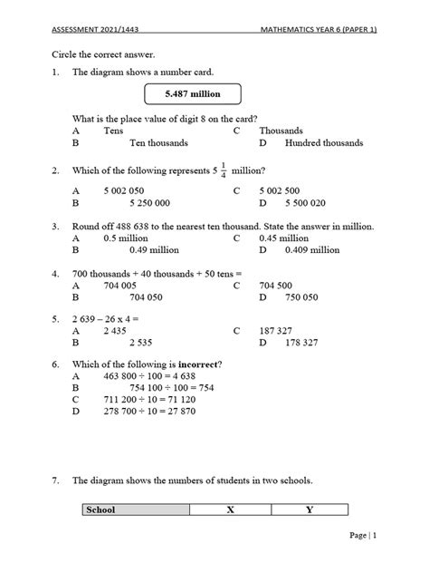 year 6 maths test papers 2013 PDF