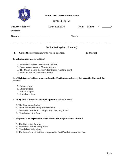 year 7 science test papers longman Doc