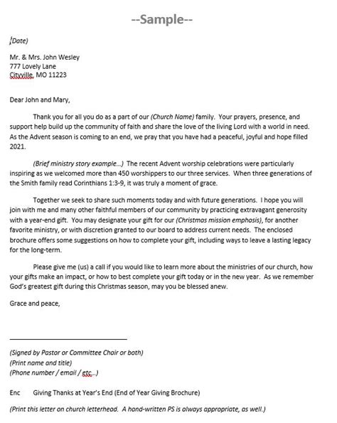 year end tithe letter Epub