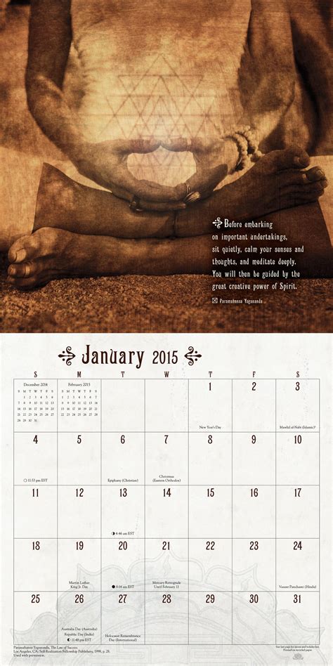 yoga meditations and mindfulness 2015 calendar PDF