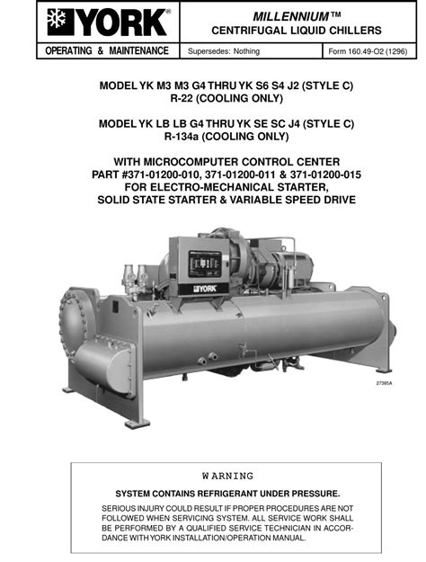 york millenium chiller manual PDF