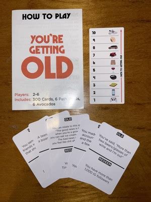 you're getting old card game