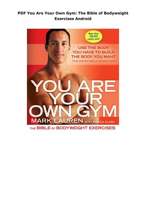 you are your own gym the bible of bodyweight exercises PDF